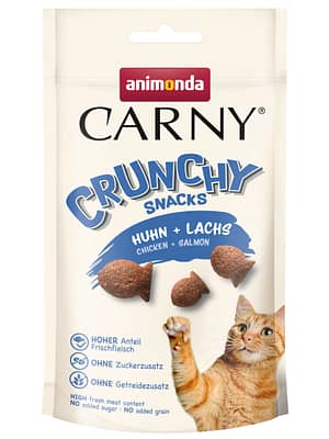 Animonda Carny Cat Crunchy Snacks teraviljavaba maius täiskasvanud kassidele kanaliha & lõhega 50 gr.