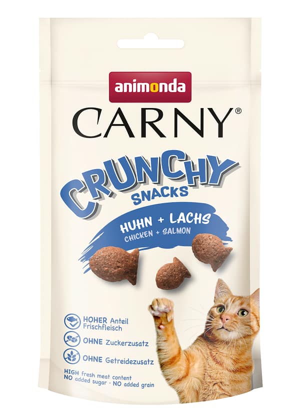maius kana lohe Animonda Carny Cat Crunchy Snacks teraviljavaba maius täiskasvanud kassidele kanaliha & lõhega 50 gr.
