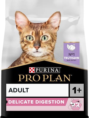purina_pro_plan_adult_delicate_digestion 10 kg. Pro Plan Delicate  täissööt toidu suhtes pirtsakatele kassidele kalkunilihaga