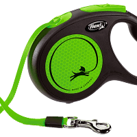 flexi-neon-band-green-m 5 m. Flexi New Neon helendav neoonroheline lintrihm, suurus M (max.kaal 25 kg.)
