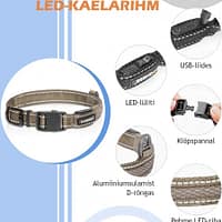 led-valgusega-tekstiilist-kaelarihm-koerale-pruun-8-valgusreziimi-dogness (2) LED valgusribaga lilla kaelarihm, 8 valgusrežiimi