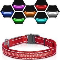 punane LED valgusribaga punane kaelarihm, 8 valgusrežiimi