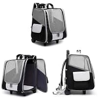 must2 Teleskoopvarrega musta värvi transpordikott kuni 5 kg. lemmiklooma transpordiks