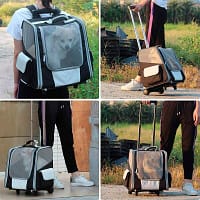 roosa3 Teleskoopvarrega musta värvi transpordikott kuni 5 kg. lemmiklooma transpordiks