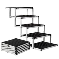 trepp Alumiiniumkarkassil trepp kandevõimega kuni 90 kg., kõrgus trepil 45-59 cm.