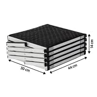 trepp6 Alumiiniumkarkassil trepp kandevõimega kuni 90 kg., kõrgus trepil 45-59 cm.