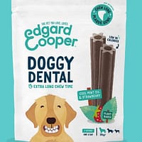 suur koer Taimsed närimispulgad hammaste puhastamiseks maasika ja piparmündiga koertele kaaluga üle 25 kg.