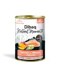 Dibaq Natural Moments Adult Salmon with Mango 380 gr. Dibaq Natural Moments 5 Star teraviljavaba konservsööt täiskasvanud koertele lõhe & mangoga