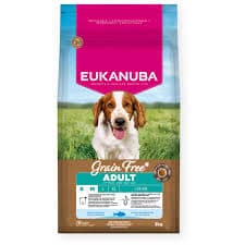 3 kg. Eukanuba teraviljavaba täissööt väikest-ja keskmist kasvu täiskasvanud koertele ookeanikalaga