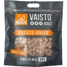 800 gr. Mush VAISTO Grey külmkuivatatud täistoit koertele KANA-KALKUN-LAMMAS