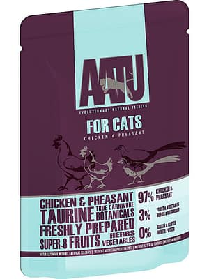 85-gr-aatu-konservtoit-kassidele-kana-ja-faasanilihaga.jpg 85 gr. Aatu teraviljavaba konservtoit kassidele kana- ja faasanilihaga