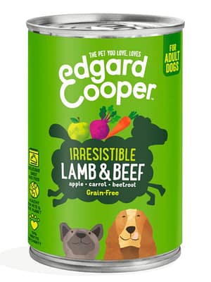 Edgard Cooper irresistible lamb & beef 400 gr. Edgard Cooper teraviljavaba konservtoit täiskasvanud koertele lamba-ja veiselihaga