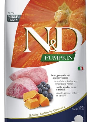 farmina puppy med-max pumkin blueb-lamb 12 kg. Farmina kutsikatoit keskmist-ja suurt kasvu koertele lambalihaga