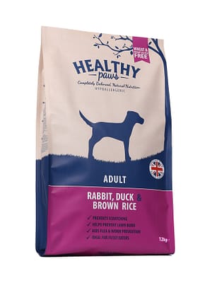 healthy-paws-koeratoit-taiskasvanud-koertele-janeseliha-ning-pruuni-riisiga-15-kg.jpg 12 kg. Healthy Paws täissööt täiskasvanud koertele jänese-ja pardiliha ning pruuni riisiga