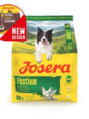 Festival 12,5 kg. Josera Festival täissööt täiskasvanud koertele lõhega, mille graanulid on kaetud kastmejahuga