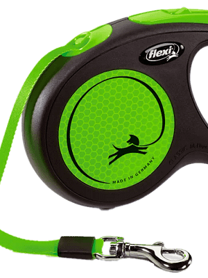 flexi-neon-band-green-m 5 m. Flexi New Neon helendav neoonroheline lintrihm, suurus M (max.kaal 25 kg.)