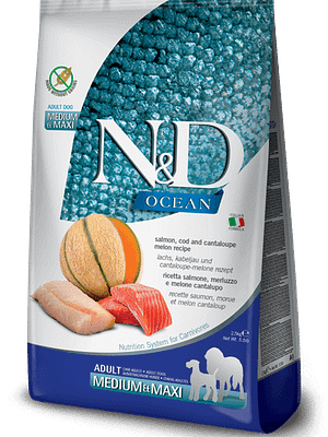 ocean-adult-medium-maxi-salmon 12 kg. Farmina Ocean teraviljavaba täissööt lõhe ja tursaga keskmist-ja suurt kasvu koertele