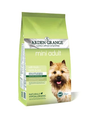 Arden Grange Mini Adult – with fresh lamb & rice 2 kg. Arden Grange täissööt väikest kasvu täiskasvanud koertele lambaliha ja riisiga