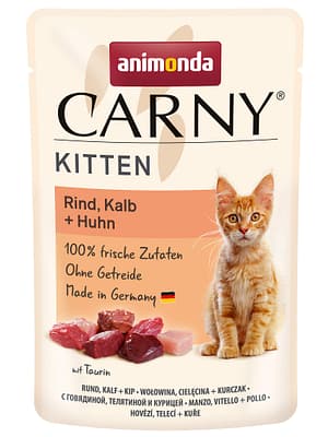 animonda kassipojatoit 6 x 85 gr. Animonda teraviljavaba konservtoit kassipoegadele veise-, kana-ja vasikalihaga