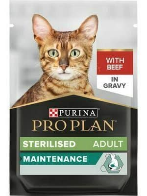pro-plan-cat-adult-sterilised-maintenance-beef 6 x 85 gr. Pro Plan einekotikesed steriliseeritud/kastreeritud kassidele veiselihaga