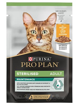 proplan_nutrisavour_sterilised_kana 6 x 85 gr. Pro Plan einekotikesed steriliseeritud/kastreeritud kassidele kanalihaga