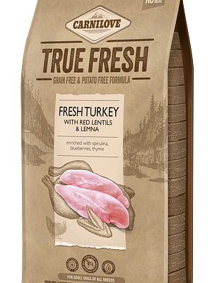 10552_60e58031c7d4f3.97538985_turkey_12_kg_3D.png 11,4 kg. Carnilove teravilja-ja kartulivaba täissööt True Fresh Turkey täiskasvanud koertele
