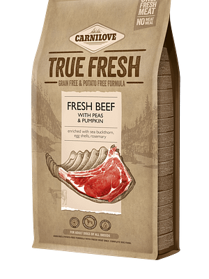 10553_60e44c1b02cc27.27974352_beef_4_kg_3D.png 4 kg. Carnilove teravilja-ja kartulivaba täissööt True Fresh Beef täiskasvanud koertele