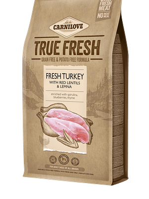 10555_60e57681ae6620.95951326_turkey_4_kg_3D.png 4 kg. Carnilove teravilja-ja kartulivaba täissööt True Fresh Turkey täiskasvanud koertele