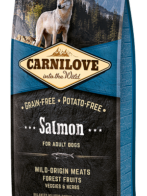 2798_602ba7388e9f99.13058272_3D_salmon_12kg_01_RGB.png 12 kg. CarniLove teravilja-ja kartulivaba täissööt täiskasvanud koertele lõhega