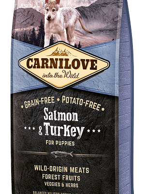 3393_602b81a6068196.15124540_3D_puppy_12kg_01_RGB.png 12 kg. CarniLove teravilja-ja kartulivaba täissööt kutsikatele lõhe ja kalkunilihaga
