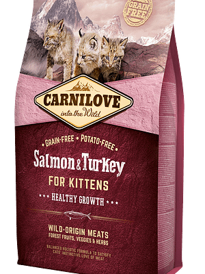 3692_602b7317e653d4.36747881_CL_cat_salmon_turkey_3D.png 2 kg. CarniLove teravilja-ja kartulivaba täissööt kassipoegadele lõhe ja kalkunilihaga