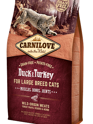 3834_602b7fbf10dfc0.61801717_CL_cat_duck_pheasant_3D2028129.png 2 kg. CarniLove teravilja-ja kartulivaba täissööt suurt kasvu täiskasvanud kassidele pardi-ja kalkunilihaga