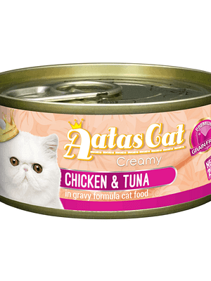 4600_602f99e4bbeb44.57244481_Chicken-_-Tuna-01.png 6 x 80 gr. Aatas teraviljavaba konservtoit kassidele kanaliha ja tuunikalaga