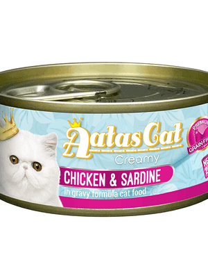 4601_602f984e9f4cb5.41126611_Chicken-_-Sardine-01.png 6 x 80 gr. Aatas teraviljavaba konservtoit kassidele kanaliha ja sardiinidega