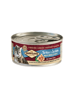 5497_602f737e433957.38783627_17046_CL_CAT_CAN_100g_turkey20and20salmon_for20adult20cats_3D_RGB_150dpi.png 6 x 100 gr. CarniLove teraviljavaba konservsööt kassidele kalkuniliha ja lõhega