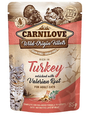 7331_602f54dc560ff1.10520260_3D__18220_CL_WET-FOOD_CAT_85g_pouche_TURKEY.png 6 x 85 gr. CarniLove teraviljavaba konservsööt kassidele kana-ja kalkunilihaga
