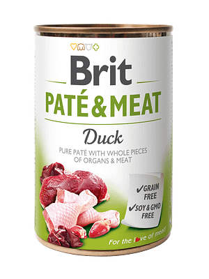 8870_60f7dedfbf6f50.46441532_BRIT_P26M_Duck_3D.png 400 gr. Brit Care teraviljavaba pasteet koertele pardi-ja kanalihaga