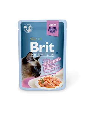 BPC-Pouch_salmon-fillets_gravy.jpg 6 x 85 gr. Brit Premium konservtoit steriliseeritud kassidele lõhega