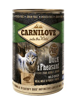 CL_duck_3D_CZ_piktogram.png 400 gr. CarniLove teraviljavaba konservtoit täiskasvanud koertele pardi-ja faasanilihaga