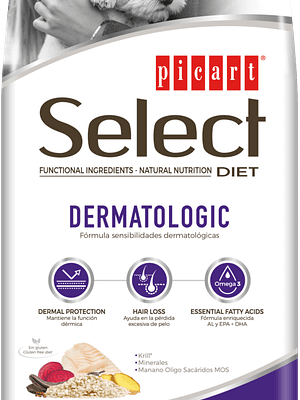 dermalogic 10 kg. Select Veterinary Dermatologic erisööt nahaprobleemide all kannatavatele täiskasvanud koertele