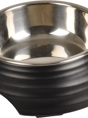 7889_61d6adcf679d30.04393866_kauss.jpeg Flamingo mustast melamiinist ümbrisega kauss koerale ø 17,5cm - 700ml