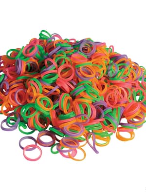 kummid Lateksist värvilised top knot kummid - 100 tk.