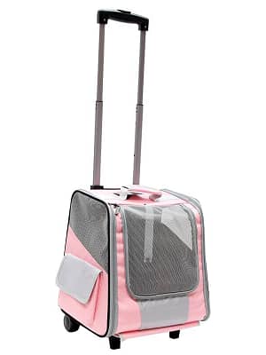 roosa kott Teleskoopvarrega roosat värvi transpordikott kuni 5 kg. lemmiklooma transpordiks