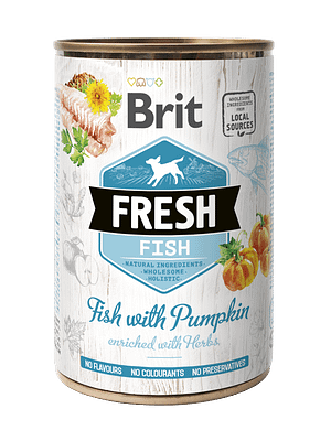 11943_629f3fe3941b87.90901870_Fresh_kala.png 400 gr. Brit Fresh gluteenivaba konservsööt koertele kala, kana  ja kõrvitsaga