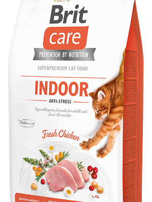 7513_6075b5e448f1b2.15824794_18461_BCC_Dry_food_7kg_INDOOR.png 7 kg. Brit Care teraviljavaba täissööt Anti-Stress tubastele täiskasvanud kassidele kanalihaga