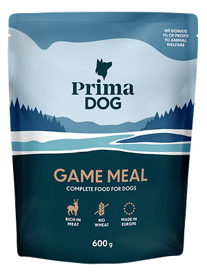game 6 x 600 gr. PrimaDog einekotikesed täiskasvanud koertele ulukilihaga