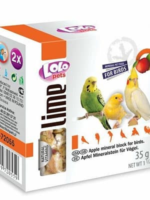 5904479720559.jpg LoLo Pets Lime mineraalkivi lindudele õunaga 35 gr.