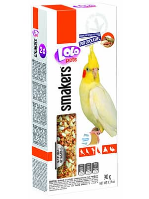 5904479722072.jpg LoLo Pets Smakers maiusepulgad pähklitega nümfkakaduudele 2 tk. 90 gr.