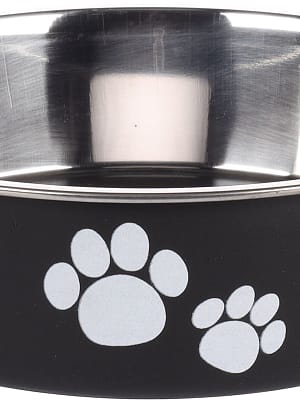 5415245100906.jpg Flamingo libisemisvastase põhjaga musta värvi kauss koerale ø 17cm - maht 800 ml.