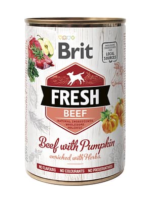 8595602533886.jpg 400 gr. Brit Fresh gluteenivaba konservsööt täiskasvanud koertele veiseliha ja kõrvitsaga